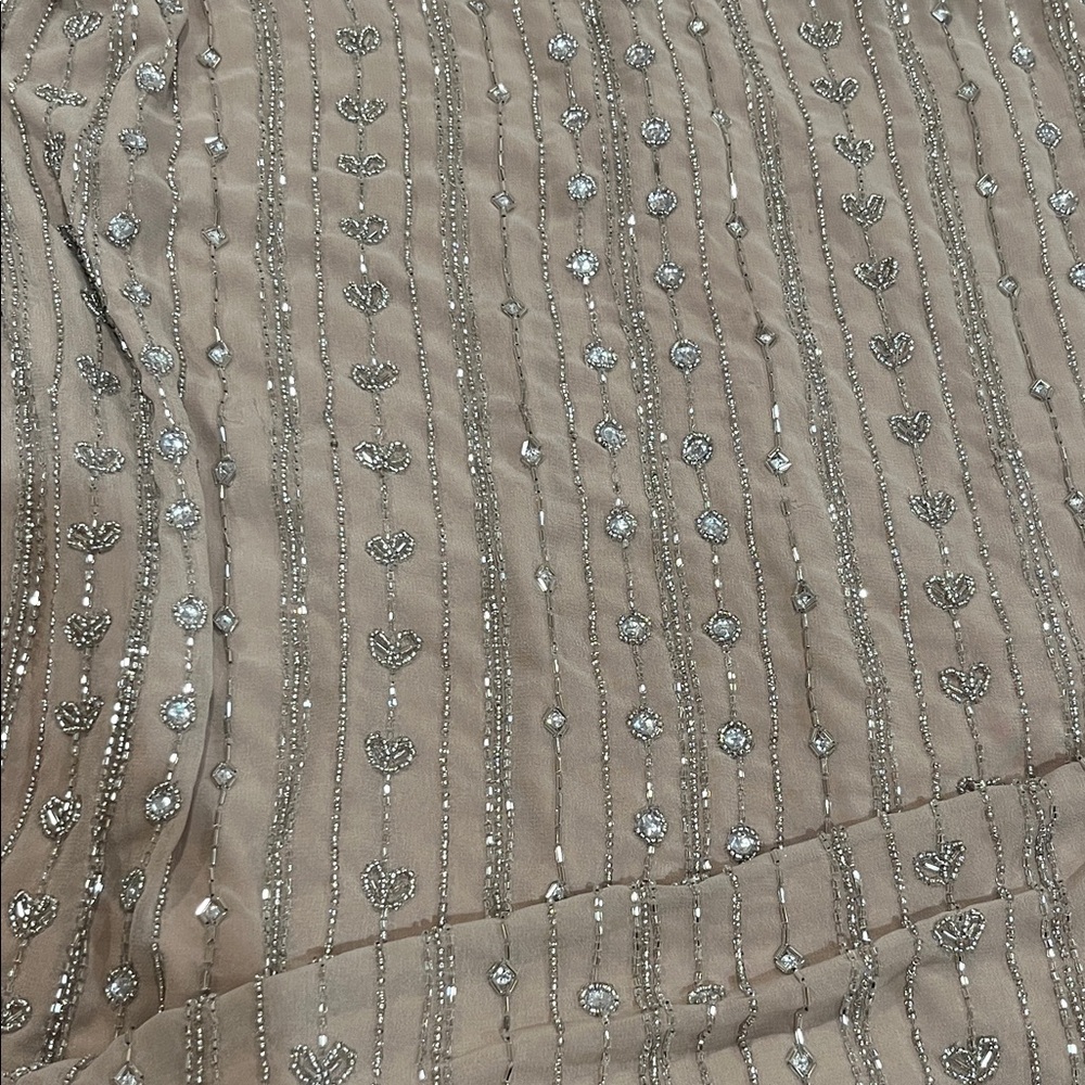 Mac Duggal Blush Nude Beaded Maxi Dress - Picture 3 of 9